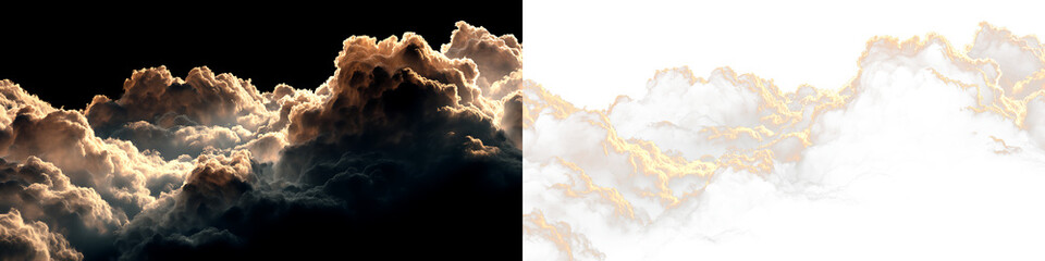 Obraz premium Atmospheric cloud cutout for digital artwork PNG