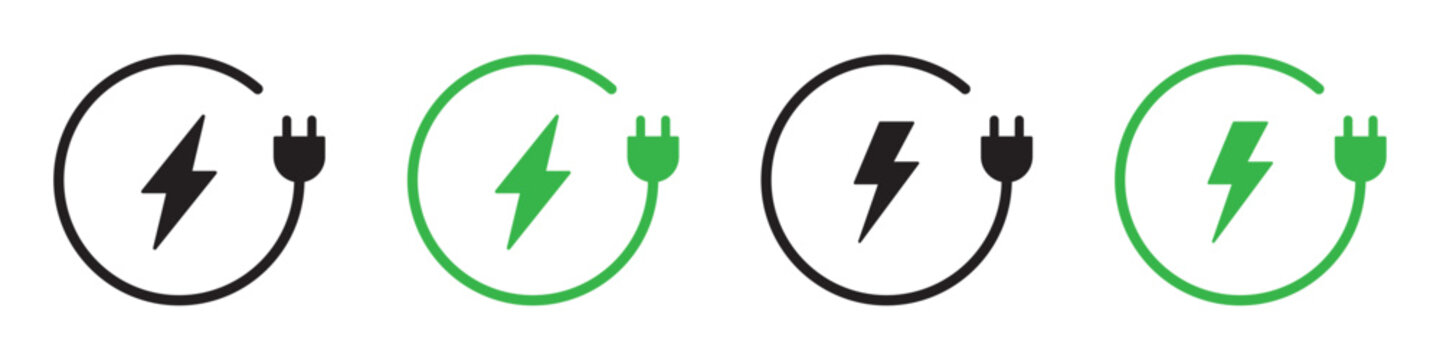 Electric charger point energy icon illustration