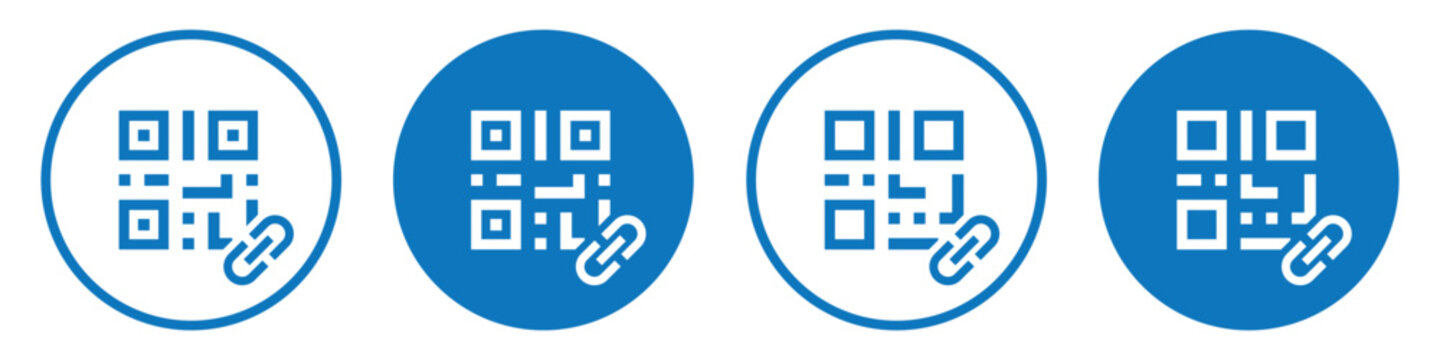Qr code link scan set icon illustration