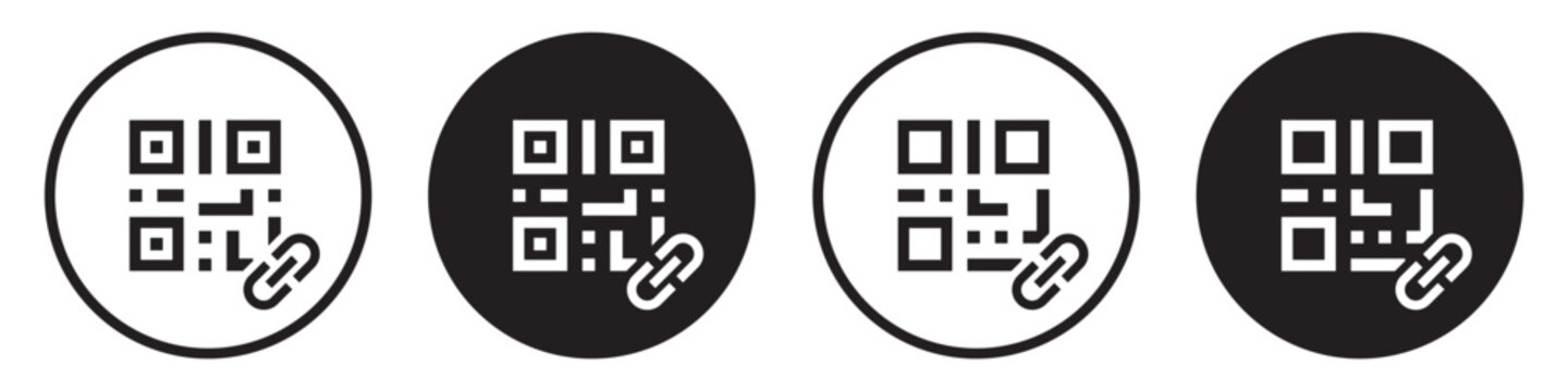 Qr code link scan set icon illustration