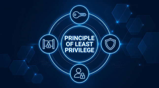 principle of least privilege tech concept.A security principle where users are given the least amount of access necessary to perform their duties