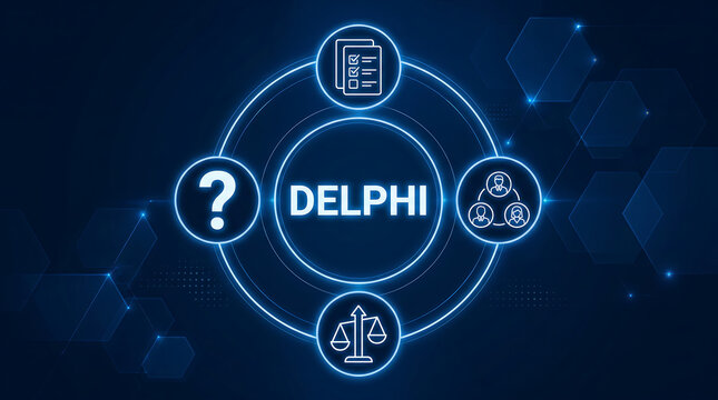 Delphi method concept, structured forecasting or decision-making technique that relies on expert opinions and iterative rounds of information gathering 