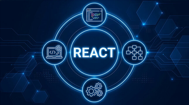 react acronym, react.js,library for building user interfaces, particularly for single page applications