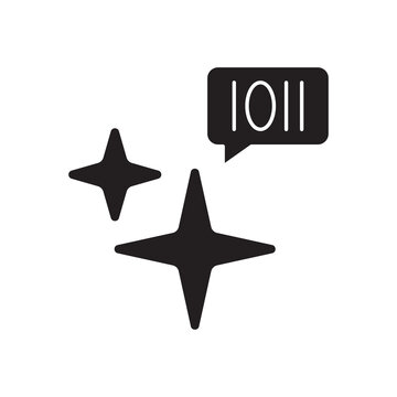 Smart binary code generation artificial intelligence glyph icon