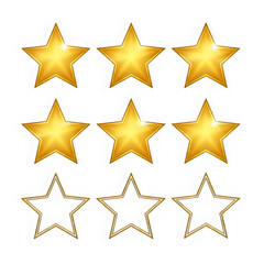 Fototapeta premium Golden Star Rating Icons 1 to 5 Stars