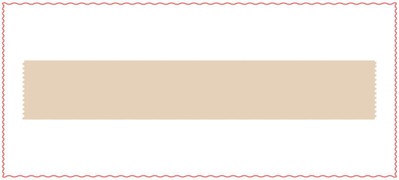 A simple illustration featuring a beige rectangle with jagged edges framed by a thin wavy red border on a plain white background illustration vector design