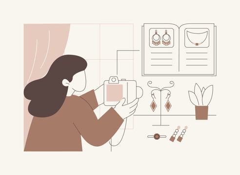 Creating a jewelry catalog isolated cartoon vector illustrations.