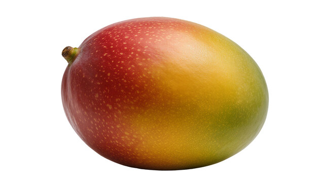 Ripe red and yellow mango fruit with green blush