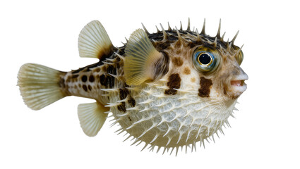 Spiky pufferfish with brown spots and large eyes © Julia