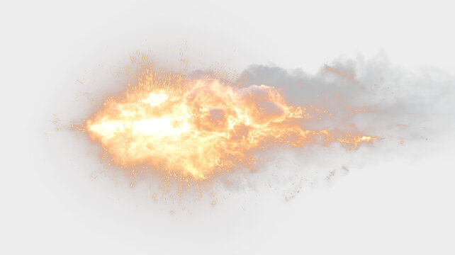 Intense blast wave with realistic flame effects PNG