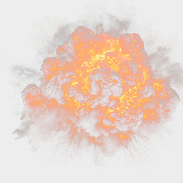 Fiery shockwave burst with realistic flames PNG
