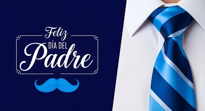 Happy fathers day card spanish 'feliz d a del padre' with tie and mustache