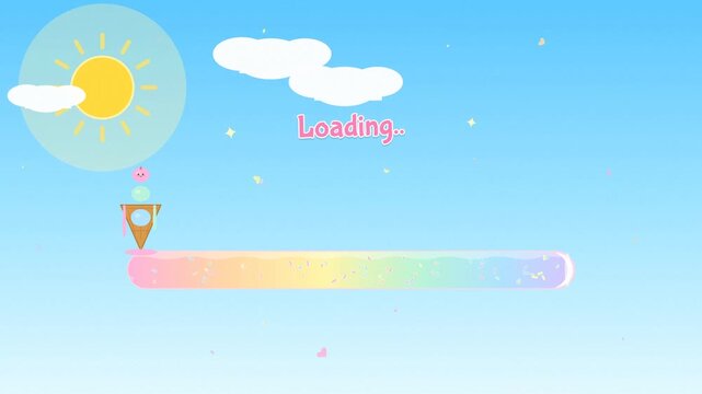 Melting Ice Cream Summer Loading Bar UI Element