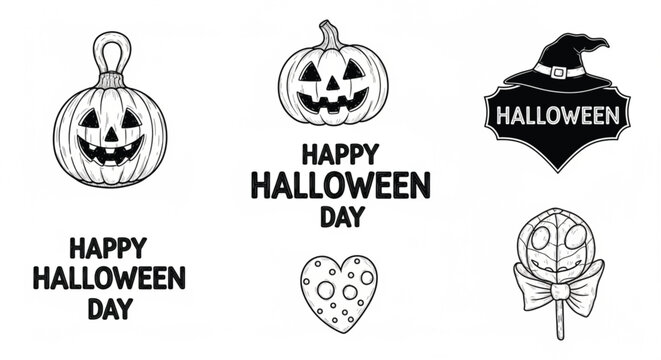 Halloween candy corn lollipop illustration.