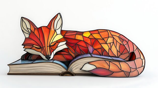 Stained Glass Fox Art / ステンドグラス風キツネのアート