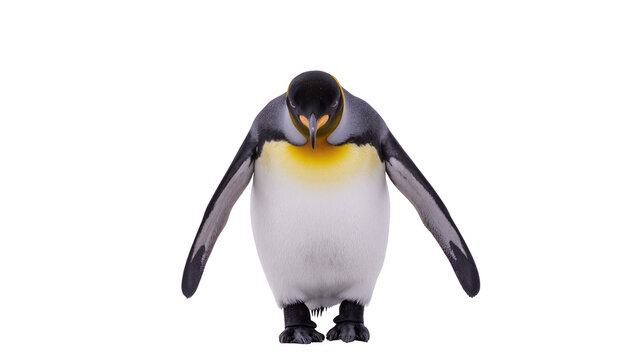 King penguin with yellow neck and white belly