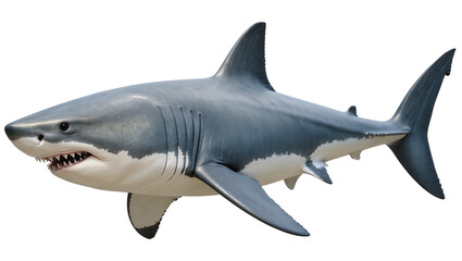 Fototapeta premium Great white shark with sharp teeth and gills