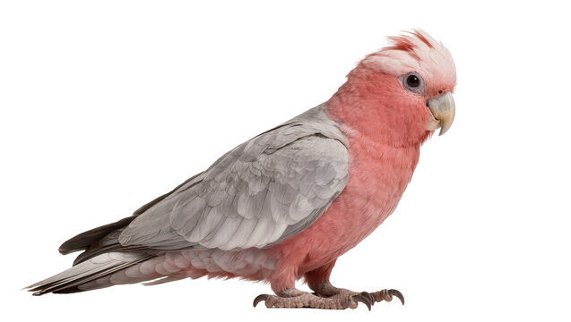 Pink and grey Galah cockatoo bird with crested head