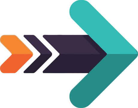 Colorful Arrow Pointing Right Symbol.