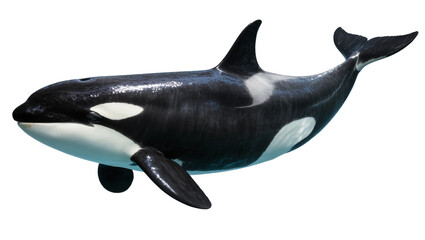 Orca whale with black and white markings swimming © Julia