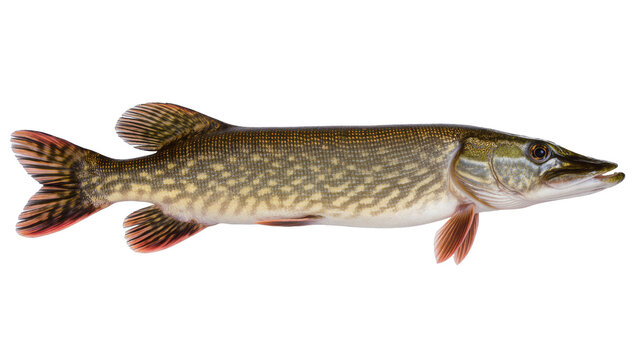 Northern Pike fish with distinctive markings and fins