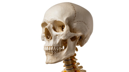 Human skull and cervical spine, anatomical model © Julia