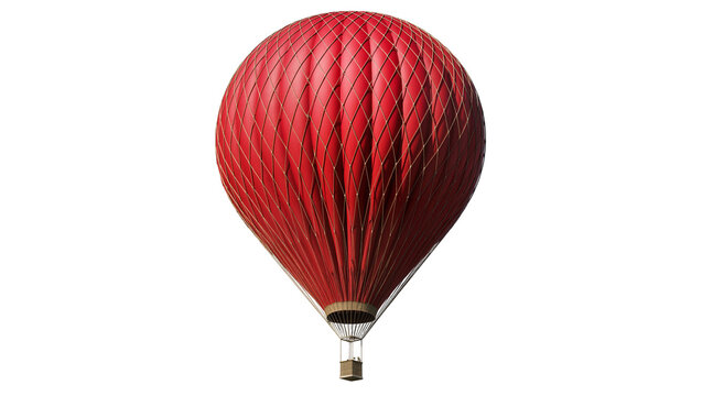 Red hot air balloon with intricate netting detail