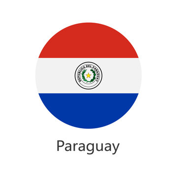 Flag of Paraguay. Paraguay circle flag logo icon computer vector illustration design.