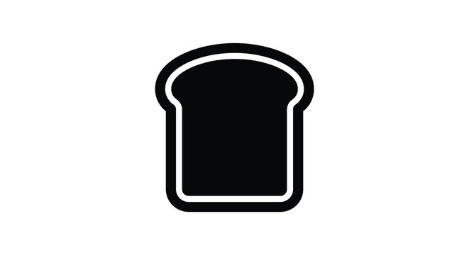 slice of bread silhouette on white background