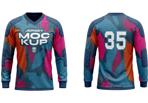 Goalkeeper Jersey Mockup With Long Sleeves