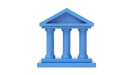 Obraz premium Blue classical building facade with three columns