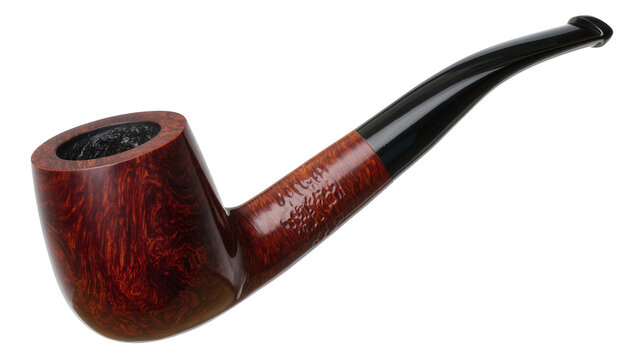 Briar wood smoking pipe with black mouthpiece