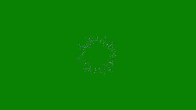 2D particle cosmic blast animation featuring radiant energy waves, circle blast, luminous shockwave glow, futuristic power generation sphere, abstract technology motion background seamless loop in 4k