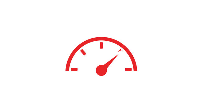 A red speedometer icon representing high speed and performance levels