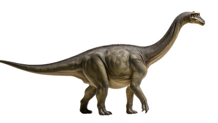 Sauropod dinosaur with long neck and tail walking © Luca