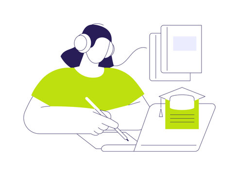 Audio lecture isolated cartoon vector illustrations.