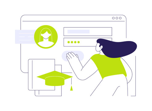 Signing up for a course isolated cartoon vector illustrations.