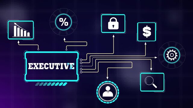 Advanced corporate executive tracking network infrastructure presenting leadership communication channels, abstract database
