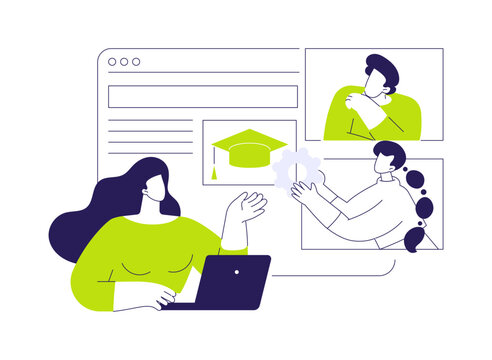 Student chat isolated cartoon vector illustrations.