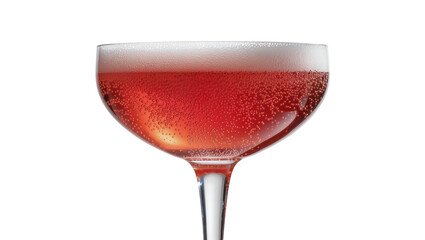 Rose champagne in coupe glass with foam and bubbles © Hannah