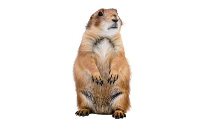 Prairie dog standing upright on white © Hannah