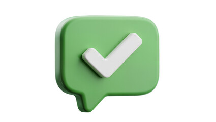 Green speech bubble with white checkmark symbol © Hannah