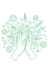 Fototapeta premium Soccer celebration illustration