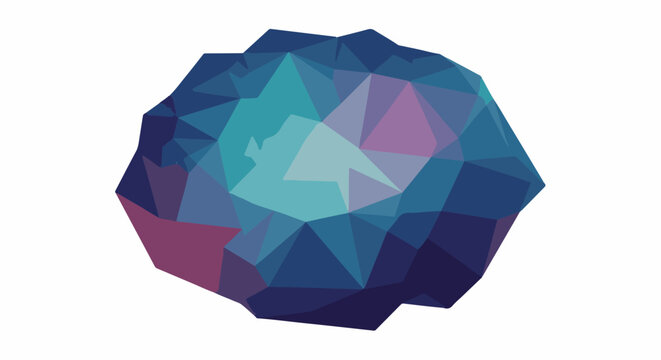 Abstract polygonal shape with cool-toned color gradient