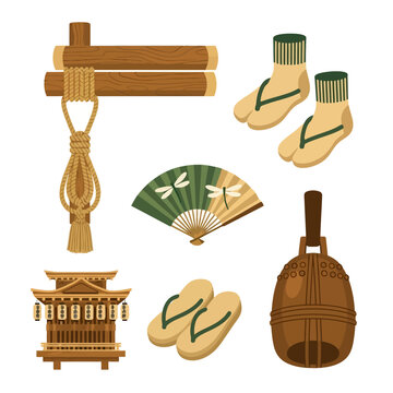 Traditional Japanese Cultural Objects and Souvenirs Collection.