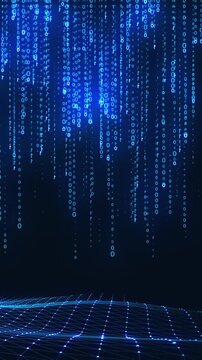 binary code background abstract blue 