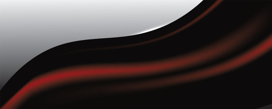 Abstract Black And Red Wave Background With Smooth Curves And Modern Sleek Design