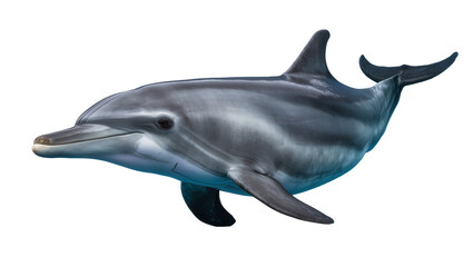 Fototapeta premium Gray dolphin swimming with smooth skin and fins