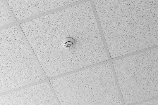 Smoke detector on a textured ceiling