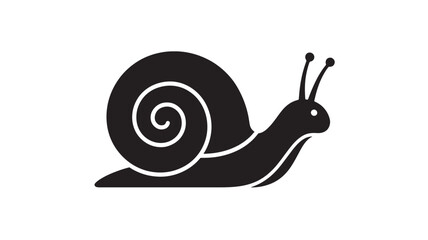 Snail Icon with Spiral Shell and Two Antennae, Minimalist Flat Vector Style on White Background Featuring Gastropod, Creep, Crawling with Minimal © Olise
